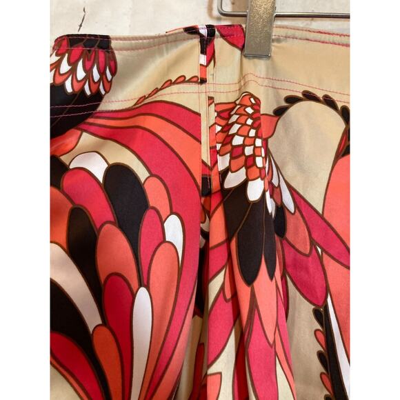 Worthington Skirt Womens 24W Satin Pink Floral Retro Zip Side Plus Size A Line - Picture 2 of 11